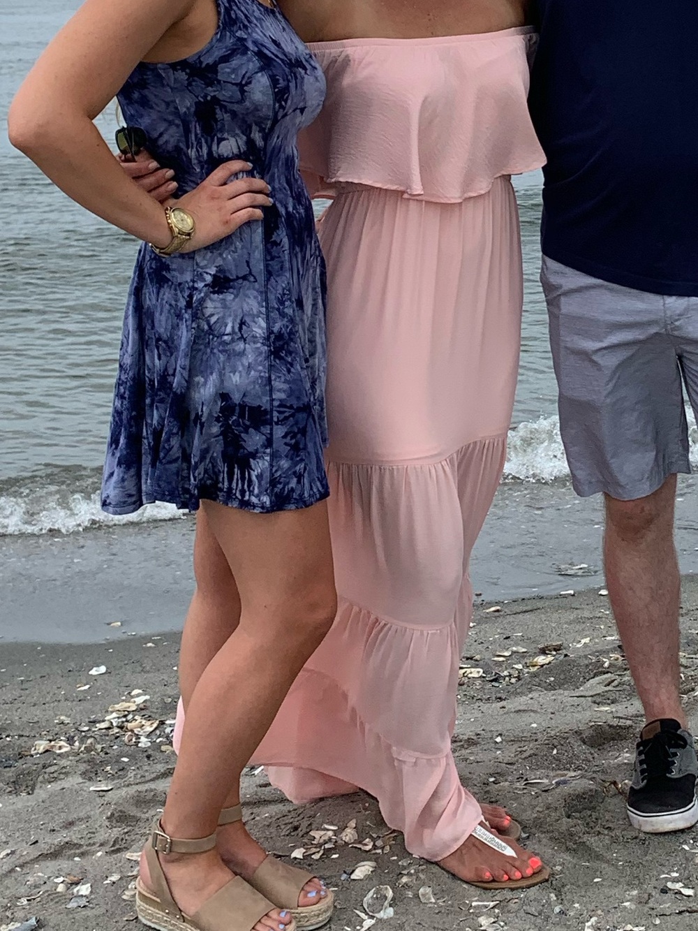 Strapless Tiered Maxi Dress in Light Pink